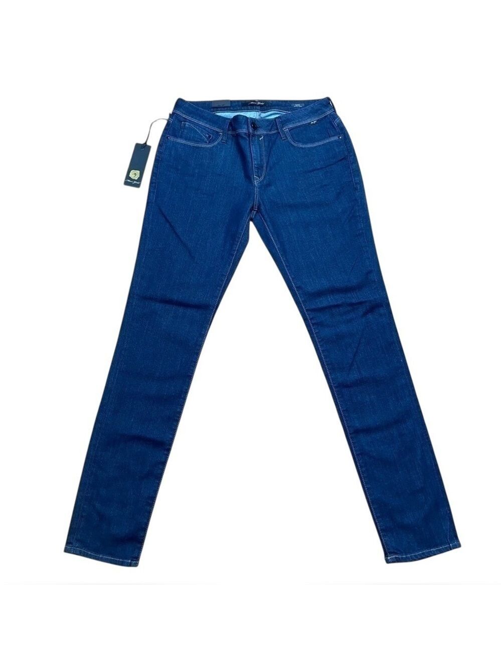 NWT Mavi Gold feather Alexa skinny jeans dark blue mid rise stretch denim 30/32